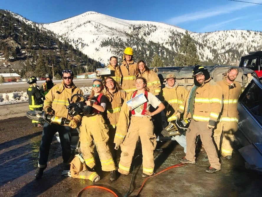 East Missoula Rural Fire Department hosts Aerie students for a day of vehicle extrication training.